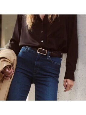 AYR Belt The Essentials Black Leather Belt Size 2